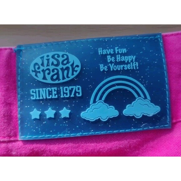 Lisa Frank Vintage Skirt Shorts Under Pink Rainbow Heart Smile Face Girls Size 8 - Picture 10 of 12